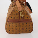MCM Logogram Vicetos Boston Bag PVC Leather 2way Brown Gold Auth 196410-3