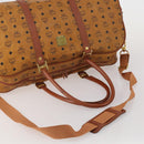 MCM Logogram Vicetos Boston Bag PVC Leather 2way Brown Gold Auth 196410-7