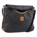 CELINE Shoulder Bag Leather Black Gold Tone Auth 196412-1