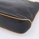 CELINE Shoulder Bag Leather Black Gold Tone Auth 196412-12