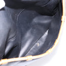 CELINE Shoulder Bag Leather Black Gold Tone Auth 196412-20