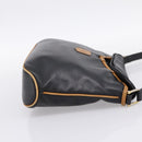 CELINE Shoulder Bag Leather Black Gold Tone Auth 196412-5