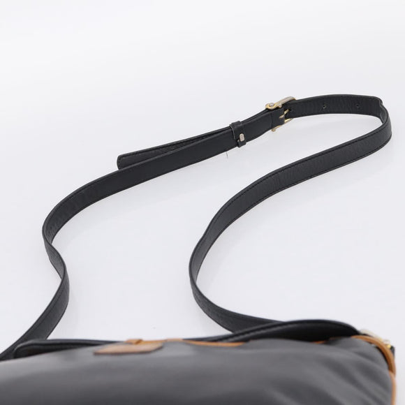 CELINE Shoulder Bag Leather Black Gold Tone Auth 196412