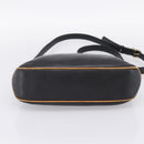 CELINE Shoulder Bag Leather Black Gold Tone Auth 196412-9