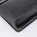 Christian Dior Shoulder Bag Leather Black Gold Tone Auth 196415-16