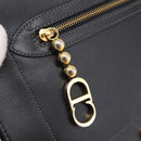 Christian Dior Shoulder Bag Leather Black Gold Tone Auth 196415-17