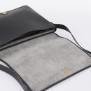Christian Dior Shoulder Bag Leather Black Gold Tone Auth 196415-10