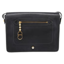 Christian Dior Shoulder Bag Leather Black Gold Tone Auth 196415-13