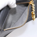 Christian Dior Shoulder Bag Leather Black Gold Tone Auth 196415-12