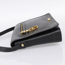 Christian Dior Shoulder Bag Leather Black Gold Tone Auth 196415-3