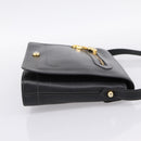 Christian Dior Shoulder Bag Leather Black Gold Tone Auth 196415-4