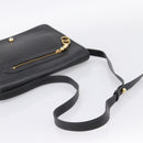 Christian Dior Shoulder Bag Leather Black Gold Tone Auth 196415-7