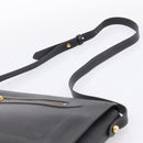 Christian Dior Shoulder Bag Leather Black Gold Tone Auth 196415-8
