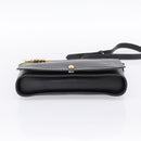 Christian Dior Shoulder Bag Leather Black Gold Tone Auth 196415-5