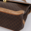 CELINE Macadam Hand Bag PVC Leather Brown Gold Tone Auth 196416-11