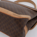 CELINE Macadam Hand Bag PVC Leather Brown Gold Tone Auth 196416-13