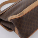 CELINE Macadam Hand Bag PVC Leather Brown Gold Tone Auth 196416-14