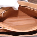 CELINE Macadam Hand Bag PVC Leather Brown Gold Tone Auth 196416-16
