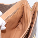 CELINE Macadam Hand Bag PVC Leather Brown Gold Tone Auth 196416-17