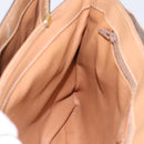 CELINE Macadam Hand Bag PVC Leather Brown Gold Tone Auth 196416-18