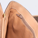 CELINE Macadam Hand Bag PVC Leather Brown Gold Tone Auth 196416-19