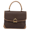 CELINE Macadam Hand Bag PVC Leather Brown Gold Tone Auth 196416-2