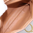 CELINE Macadam Hand Bag PVC Leather Brown Gold Tone Auth 196416-21