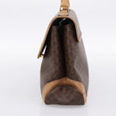 CELINE Macadam Hand Bag PVC Leather Brown Gold Tone Auth 196416-5