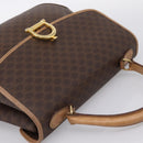CELINE Macadam Hand Bag PVC Leather Brown Gold Tone Auth 196416-6