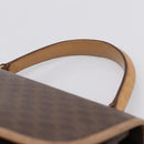 CELINE Macadam Hand Bag PVC Leather Brown Gold Tone Auth 196416-8