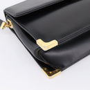 Christian Dior Shoulder Bag Leather Calf Skin Black Gold Tone Auth 196419A-14