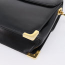 Christian Dior Shoulder Bag Leather Calf Skin Black Gold Tone Auth 196419A-15