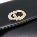 Christian Dior Shoulder Bag Leather Calf Skin Black Gold Tone Auth 196419A-17