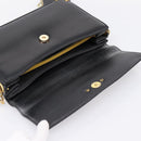 Christian Dior Shoulder Bag Leather Calf Skin Black Gold Tone Auth 196419A-10