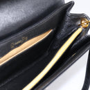 Christian Dior Shoulder Bag Leather Calf Skin Black Gold Tone Auth 196419A-18