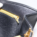 Christian Dior Shoulder Bag Leather Calf Skin Black Gold Tone Auth 196419A-23