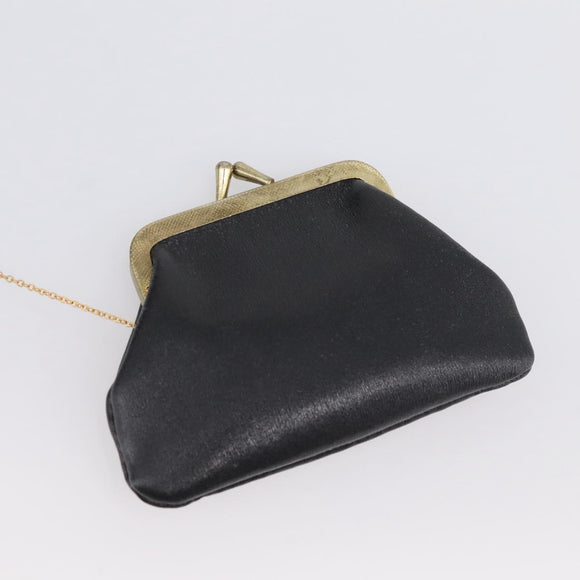 Christian Dior Shoulder Bag Leather Calf Skin Black Gold Tone Auth 196419A