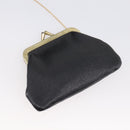 Christian Dior Shoulder Bag Leather Calf Skin Black Gold Tone Auth 196419A-26
