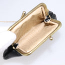 Christian Dior Shoulder Bag Leather Calf Skin Black Gold Tone Auth 196419A-27