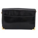 Christian Dior Shoulder Bag Leather Calf Skin Black Gold Tone Auth 196419A-2