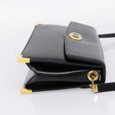 Christian Dior Shoulder Bag Leather Calf Skin Black Gold Tone Auth 196419A-4