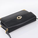 Christian Dior Shoulder Bag Leather Calf Skin Black Gold Tone Auth 196419A-6