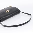 Christian Dior Shoulder Bag Leather Calf Skin Black Gold Tone Auth 196419A-7