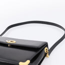 Christian Dior Shoulder Bag Leather Calf Skin Black Gold Tone Auth 196419A-8