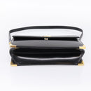 Christian Dior Shoulder Bag Leather Calf Skin Black Gold Tone Auth 196419A-5