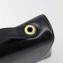 Christian Dior Calf Skin Hand Bag Leather Black Gold Tone Auth 196420-14