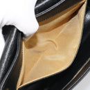 Christian Dior Calf Skin Hand Bag Leather Black Gold Tone Auth 196420-21