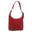 GUCCI GG Canvas Shoulder Bag Red Gold Tone 001 4204 Auth 196424A-1
