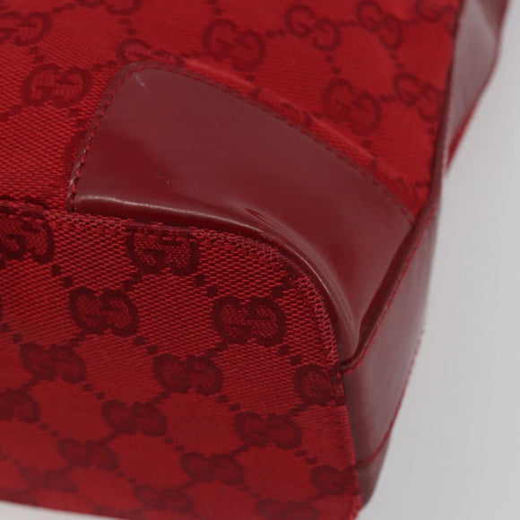 GUCCI GG Canvas Shoulder Bag Red Gold Tone 001 4204 Auth 196424A
