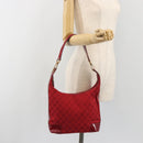 GUCCI GG Canvas Shoulder Bag Red Gold Tone 001 4204 Auth 196424A-23